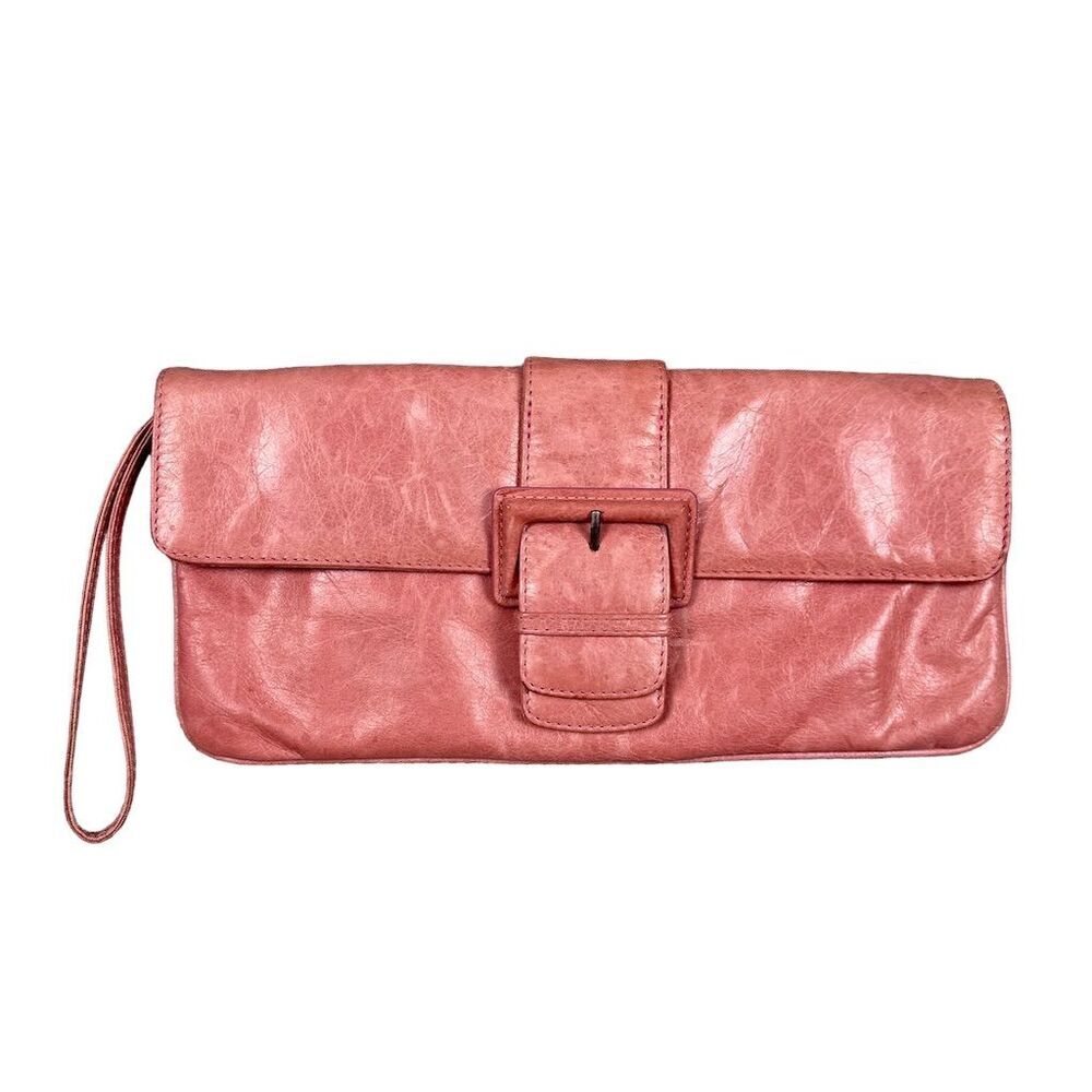 Hobo Women's Bubble Gum Pink Leather Clutch Wristlet Purse